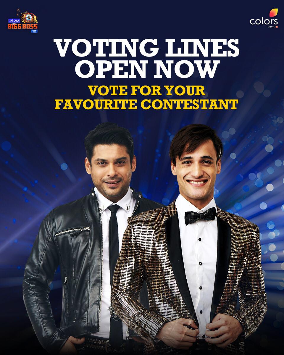 Søndag tab pedal Bigg Boss on Twitter: "Ab hai aapka final decision lene ka! Voting lines  are open now, Vote for @sidharth_shukla or @imrealasim to see them win the  trophy! @Vivo_India @BeingSalmanKhan #BB13Finale #BiggBoss13Finale # BiggBoss13 #
