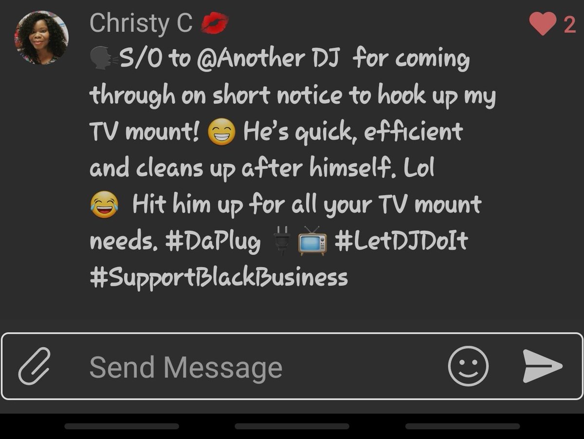 geauxDJ's tweet photo. Business has been picking up!!! I mount TVs! Get at me if you are in the Houston area! Great pricing, service, and quality! I work around and for you! Spread the word! DM for details! #htx #SupportBlackBusiness #tvmounting https://t.co/AJMUdXRCOK