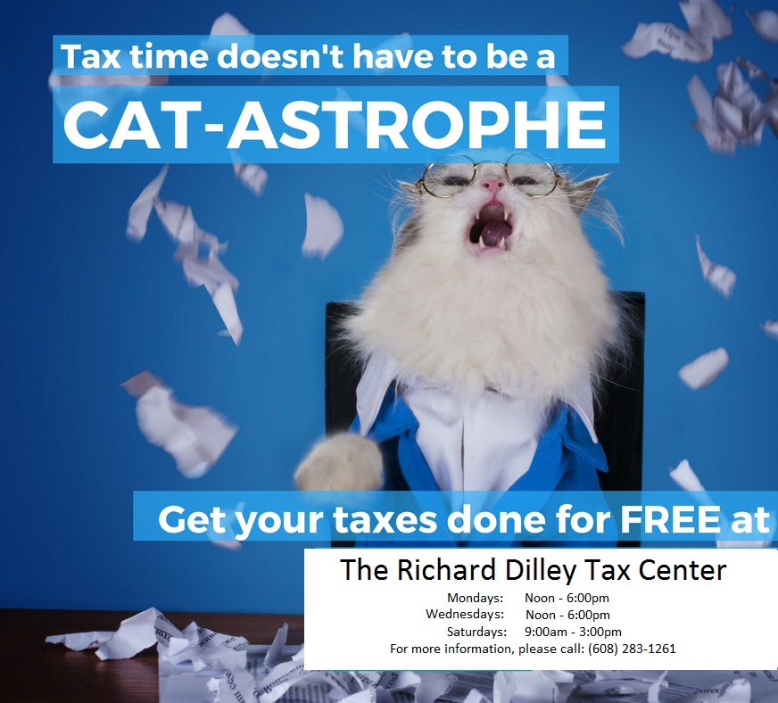 UWEXFinancialEd's tweet photo. Come see us at the Richard Dilley Tax Center where our trained volunteers prepare your taxes for free while you wait. Get all the tax credits you deserve! 
https://t.co/XKcR0s527J https://t.co/yBD9BuB00M
