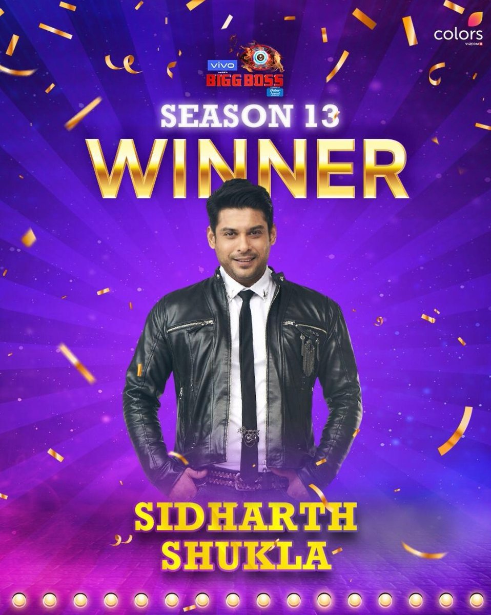 What a Journey for our Favourite @sidharth_shukla Tears of Joy after 4.5 months of roller coaster ride. Great victory for the champ #ChampionSidShukla #SidNaaz #SidHeart Once a SidHeart❤️ always a SidHeart❤️
Please take #SidNaaz to next level.. :) @BeingSalmanKhan @ColorsTV