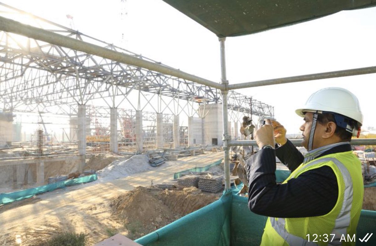 amitabhk87's tweet photo. The making of Asia’s biggest Exhibition Cum Convention Centre Cum Arena in Asia at Dwarka linked with Metro, Highway &amp; Airport. Will drive India’s emergence as a MICE ( meetings,incentives, conventions &amp; exhibitions) market. Delighted to inspect &amp; see rapid progress on ground. https://t.co/5mLgn5fIzw
