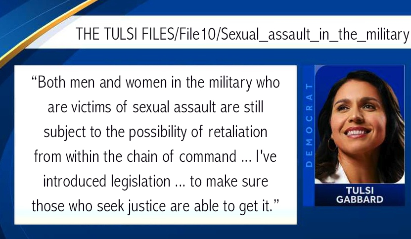 PiotrJaranowsk1's tweet photo. The #TulsiFiles. File 10: #SexualAssault in the #Military
#TulsiGabbard #AlohaGang #Tulsi2020 #sexualviolence #sexualharassment #sexualabuse #justice https://t.co/iCTczaPGxz