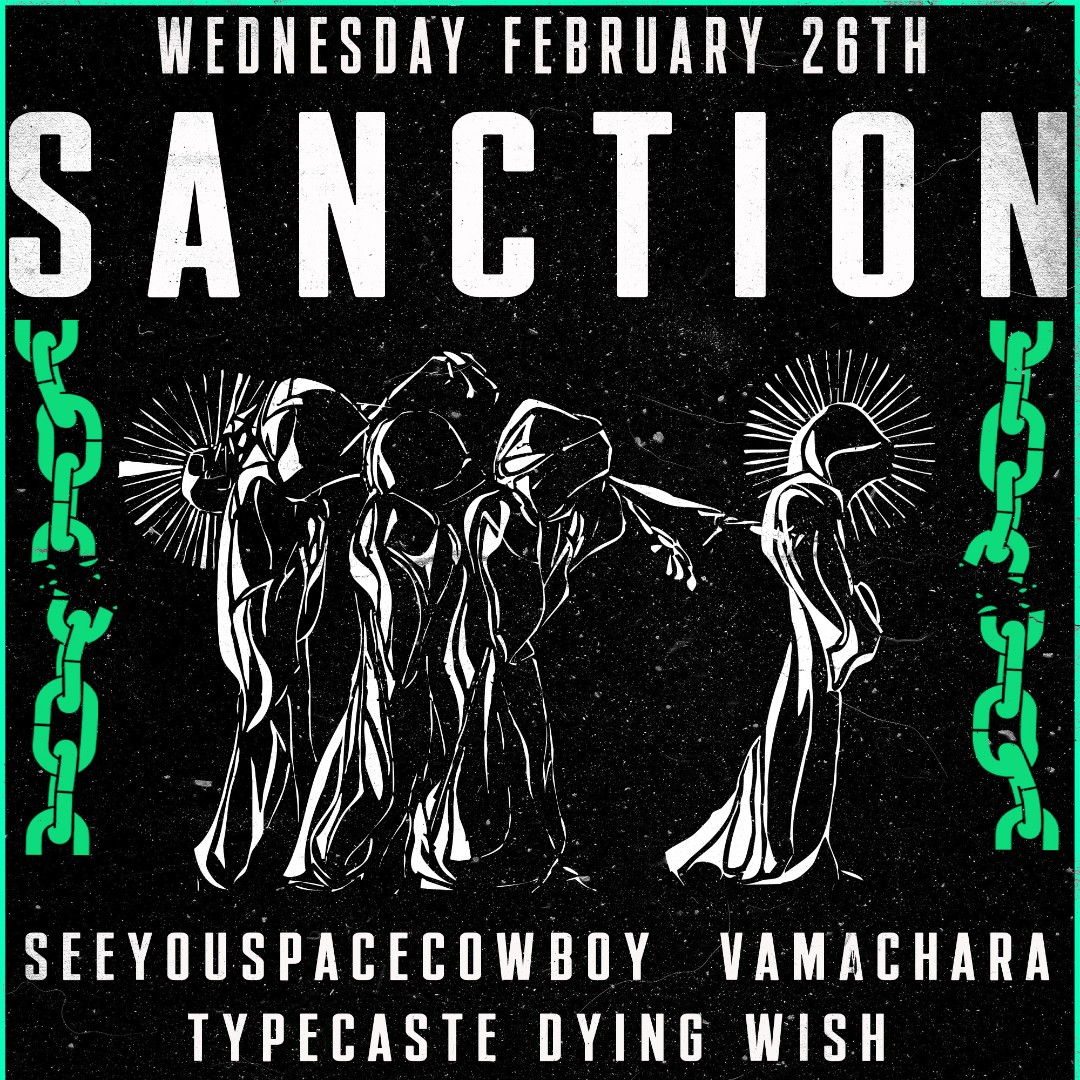 Oh man guys... the Sanction show is getting closer! Less than 2 weeks!! Get your tickets now at niletheater.com or at The Nile Coffee Shop! #sanction #azhc #seeyouspacecowboy #vamachara #typecaste #dyingwish #arizonahardcore #getyourtickets #localaz #arizonamusicscene