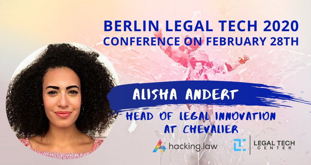 legaltechcenter's tweet image. Next #BLT2020 conference speaker is @alisha_andert, Head of Legal Innovation at Chevalier. On Feb 28th, Alisha will give her input on the topic of customer satisfaction with #LegalTech

Get your ticket now! pos.li/2eybe6

#HackingLaw