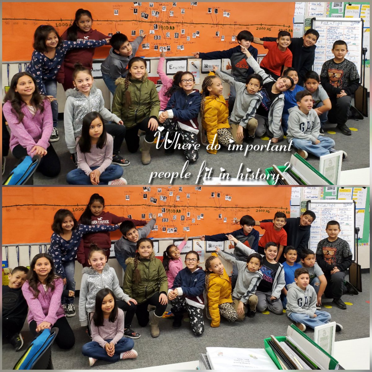 Mrs. Watts' students add to Mrs. Schwabe's historical timeline <a href="/ShawnessyWatts/">Shawnessy Watts</a> <a href="/CitraSchwabe/">Citra Schwabe</a> <a href="/Columbia_VVUSD/">Columbia Elementary</a>