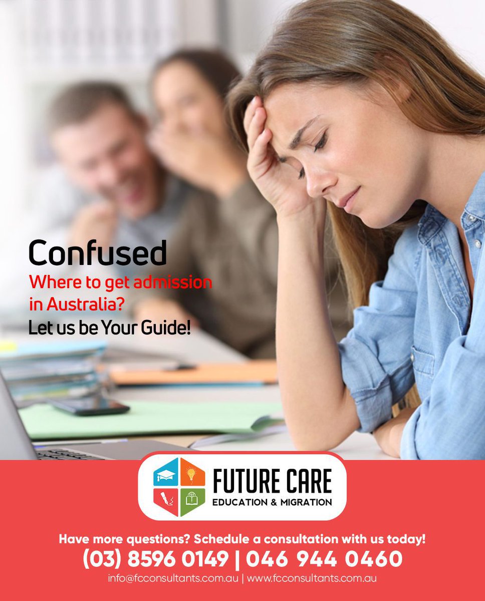 consultantsfc's tweet photo. Confused🤔🤔
Where to get admission in Australia!!
Let us be Your Guide!

👉Book a FREE appointment TODAY!👈

𝐍𝐨 𝐂𝐨𝐧𝐬𝐮𝐥𝐭𝐚𝐧𝐜𝐲 𝐅𝐞𝐞

☎️(03) 8596 0149 ☎️0469440460
🌍https://t.co/5xvogcy9Pa

#upcomingIntake #StudyInAustralia #Australia #StudyAbroad #Masters #Bachelors https://t.co/tdtuphbPcj