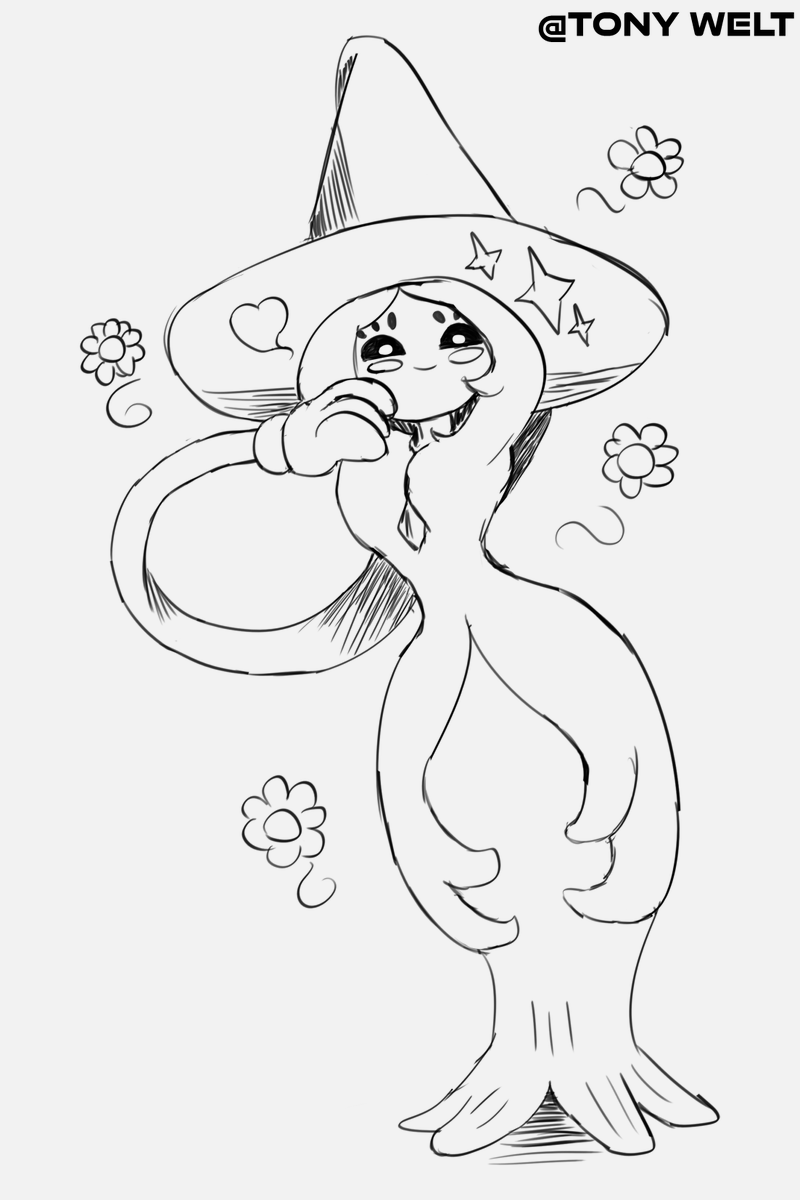 Simple Sketch of hatterene 
#Pokemon 