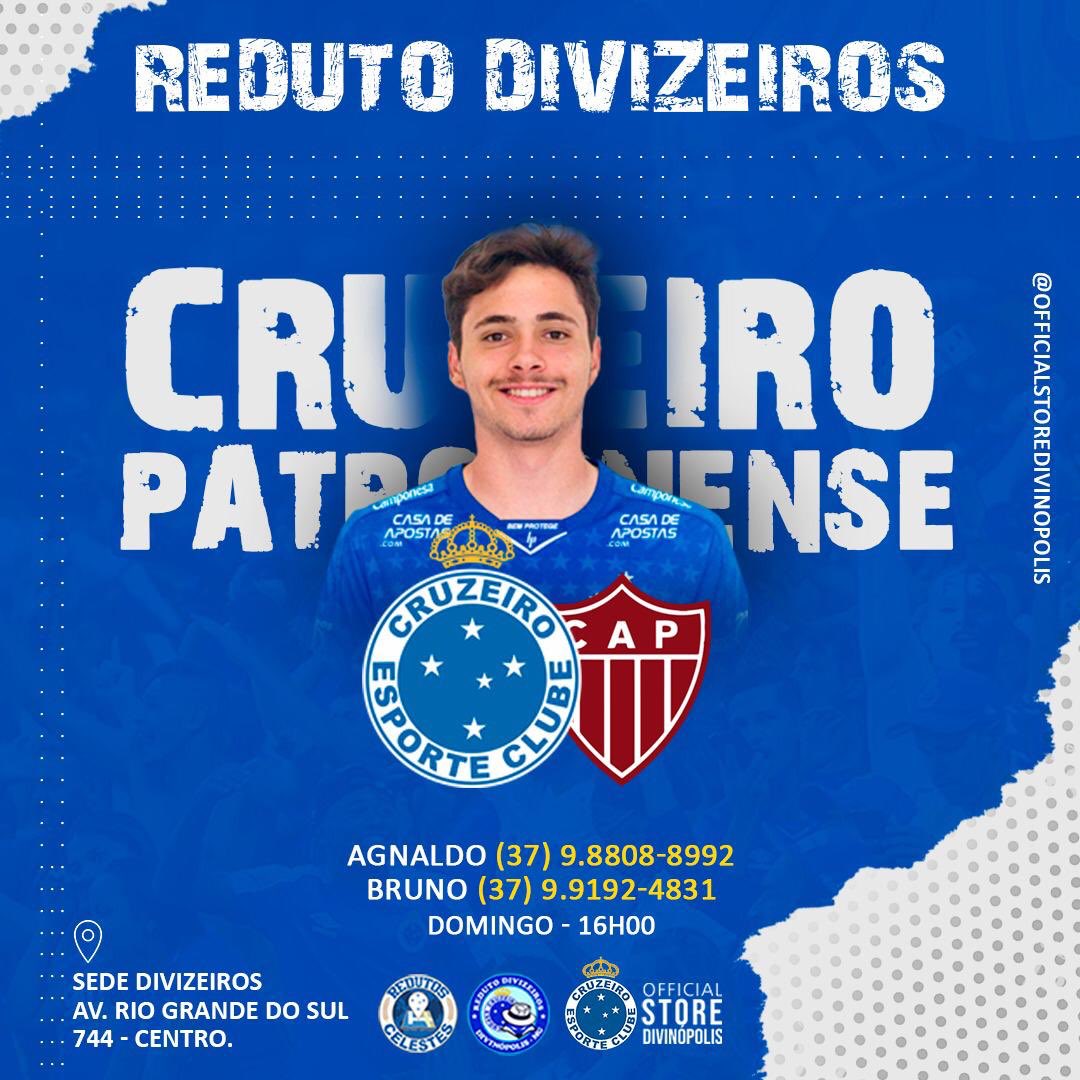 Brunoturbinho's tweet photo. Amanhã tem Reduto Celeste na nossa Sede! 

A partir das 16 horas já estaremos abertos, vamos juntos em busca de mais um vitória! 

#borareconstruir #divizeiros #redutoscelestes #cruzeirosempre 

Av. Rio Grande do Sul, 744 - Centro.
Divinópolis - MG https://t.co/GvPkex2zTU