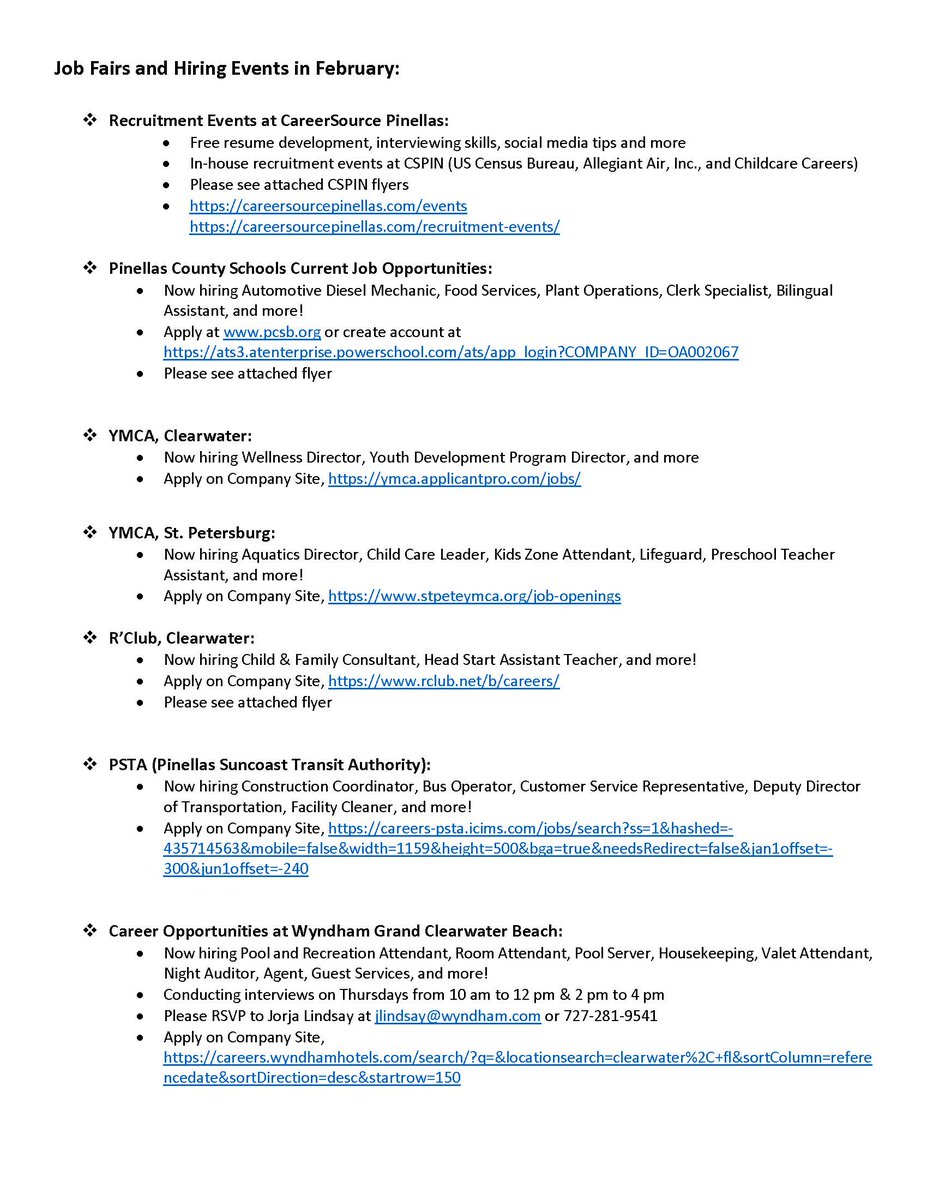 PHCSchool's tweet image. Job Fairs and Hiring Events in Feb. 2-10-20  Find out more here:
pcsb.org/cms/lib/FL0190…