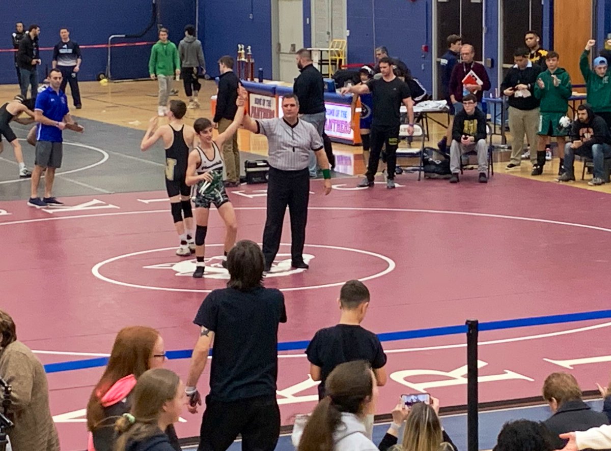 2020 Section 1 Champion, Christian Perleshi with a pin in the first period of his finals match. Go Panthers!