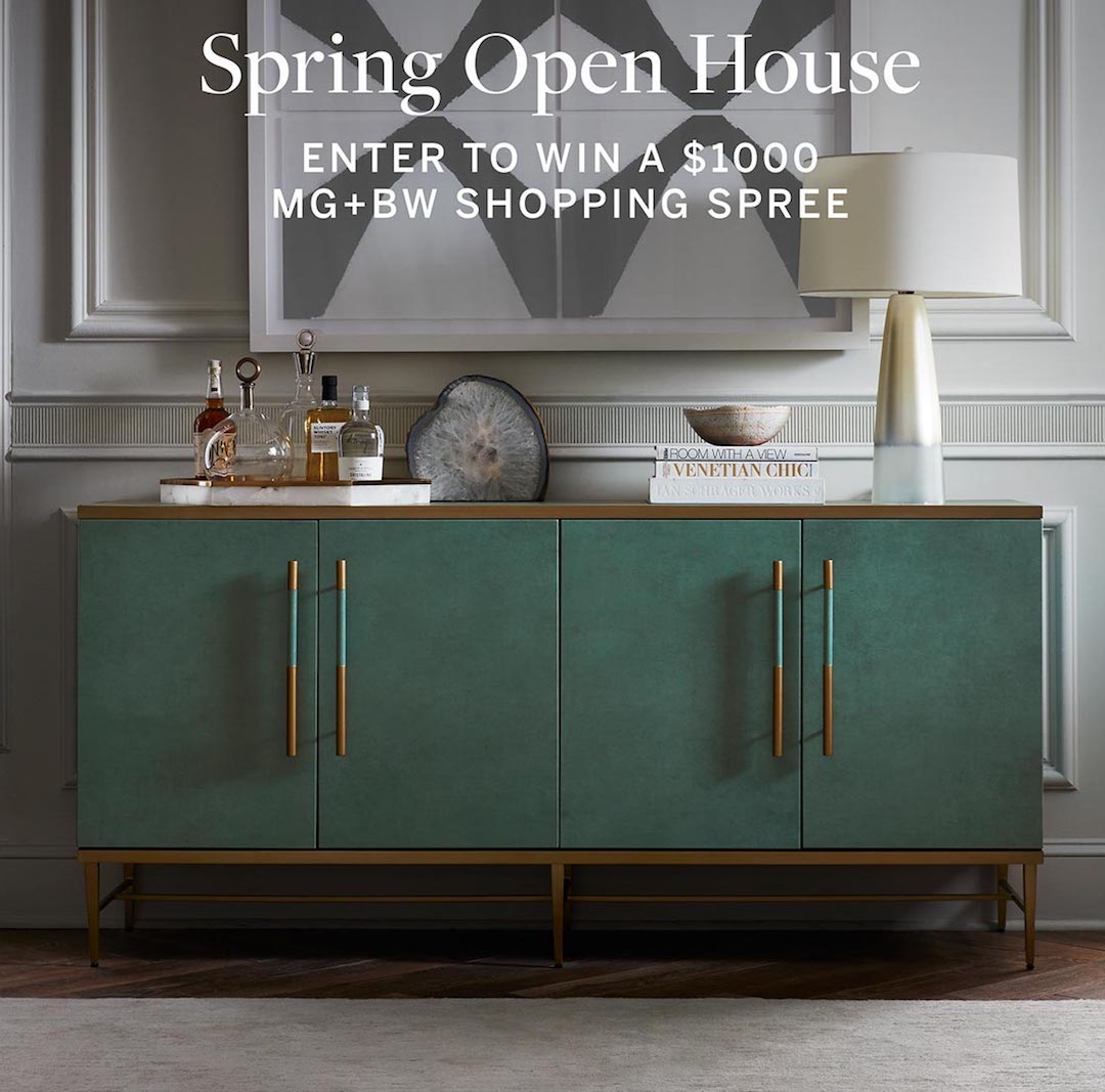 Shake off the winter blues at our Open House in a Store near you! Win a $1,000 shopping spree. Tour the Collection and enjoy lite bites. Explore sustainable styles for a healthy home. Ask our designers about customizing our looks. #MGBWhome Find a Store: mgbwhm.co/37zssPT
