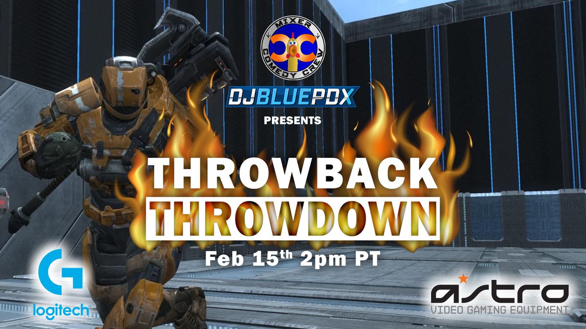 DJBluePDX's tweet photo. It's HERE! @MixerComedyCrew is holding our first Amateur #Grifball Tournament Today Feb 15th, 2pm Pacific w/ prizes by @ASTROGaming,
@LogitechG PLUS @XboxGamePass Giveaways! Who will be our Champions in @Halo #ReachPC? Join us LIVE on @WatchMixer at https://t.co/421m3q73iK https://t.co/c7gBMjFkHn