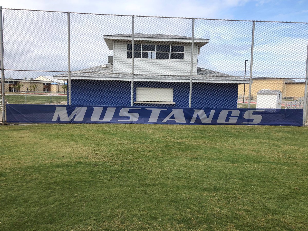Check out 👀 the new backstop banner‼️ There are some parents that go above and beyond for this program.  I am extremely grateful for everything they have done and will continue to do throughout the season‼️ #Family #MustangsALLIN