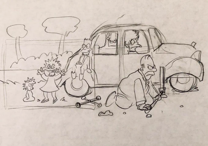 Animation art from THE SIMPSONS (the early seasons). 