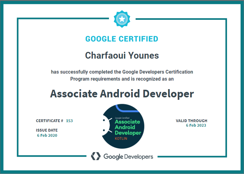CharfaouiYounes's tweet photo. New Achievement ππ
Finally, I got my certificate from @Google, Now I am officially a Google Certified Associate Android Developer ππ₯³.
https://t.co/Do9K04SVL4
#AssociateAndroidDeveloper #AAD #Google #Android #AndroidDeveloperCertification #GoogleCertifications
#AndroidDev https://t.co/XH0fA0xB9Q