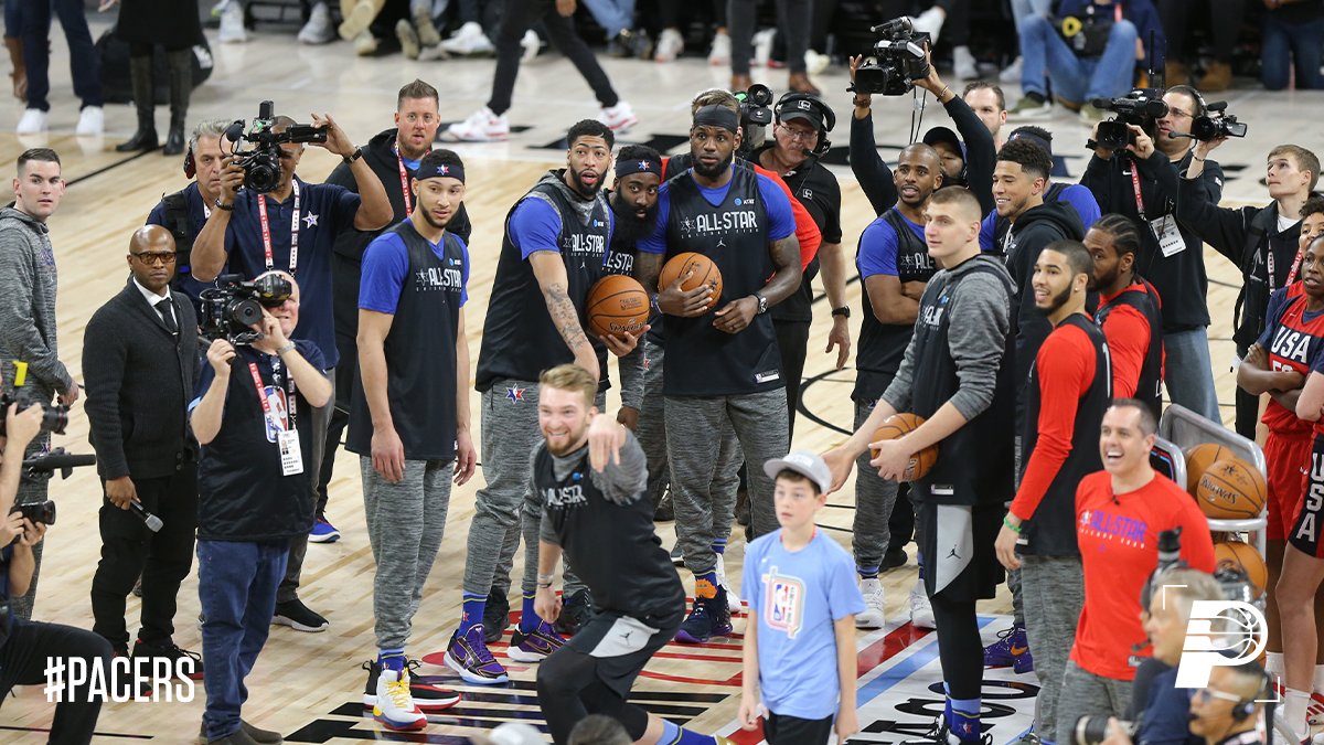 Pacers's tweet photo. 📸 practice makes perfect 

@Dsabonis11 x #NBAAllStar https://t.co/CszaW6WUYb