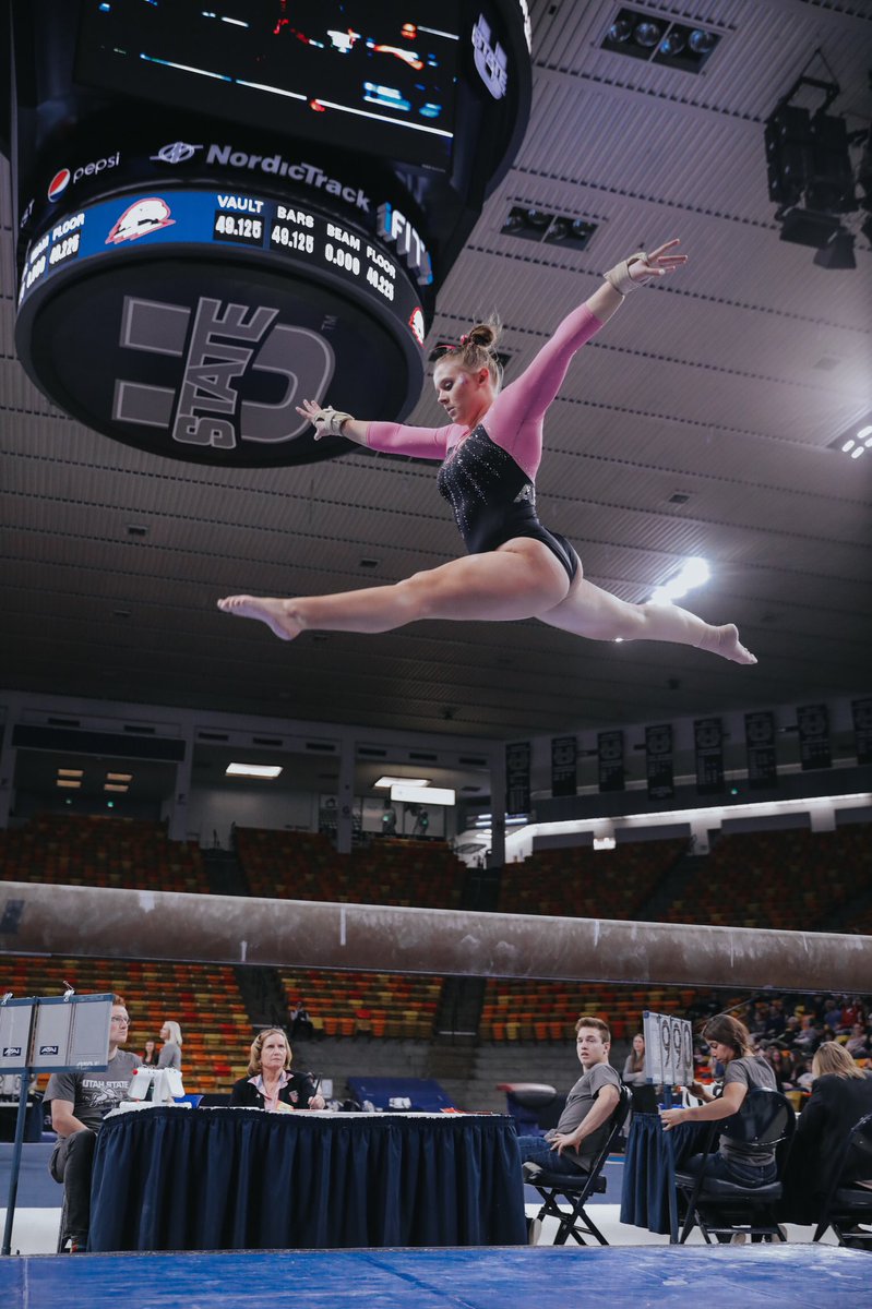 USUGymnastics's tweet photo. Flying high after last night‼️

#AggiesAllTheWay | #MakeTheLeap https://t.co/E7qP6oDNTW