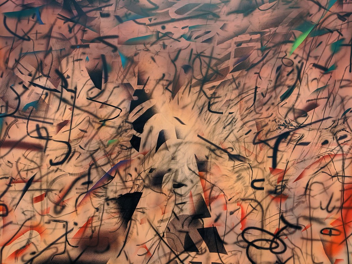 It is almost unbelievable how Mehretu manages to transform a California wildfire photo into an abstract piece, while still conserving the original meaning and emotion @Art1AUCSB @LACMA