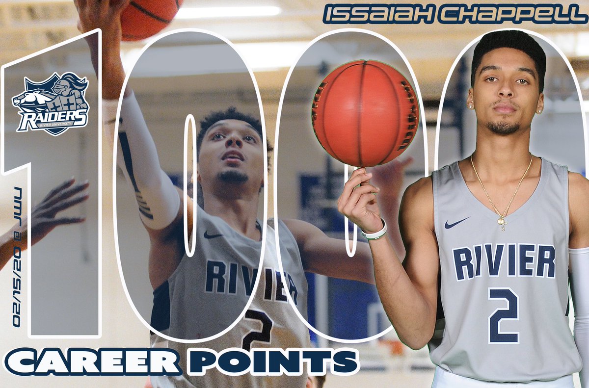 Congratulations to @RivierMensHoops senior Issaiah Chappell on recording his 1,000th career point today at Johnson & Wales University #theGNAC #ThousandPoints