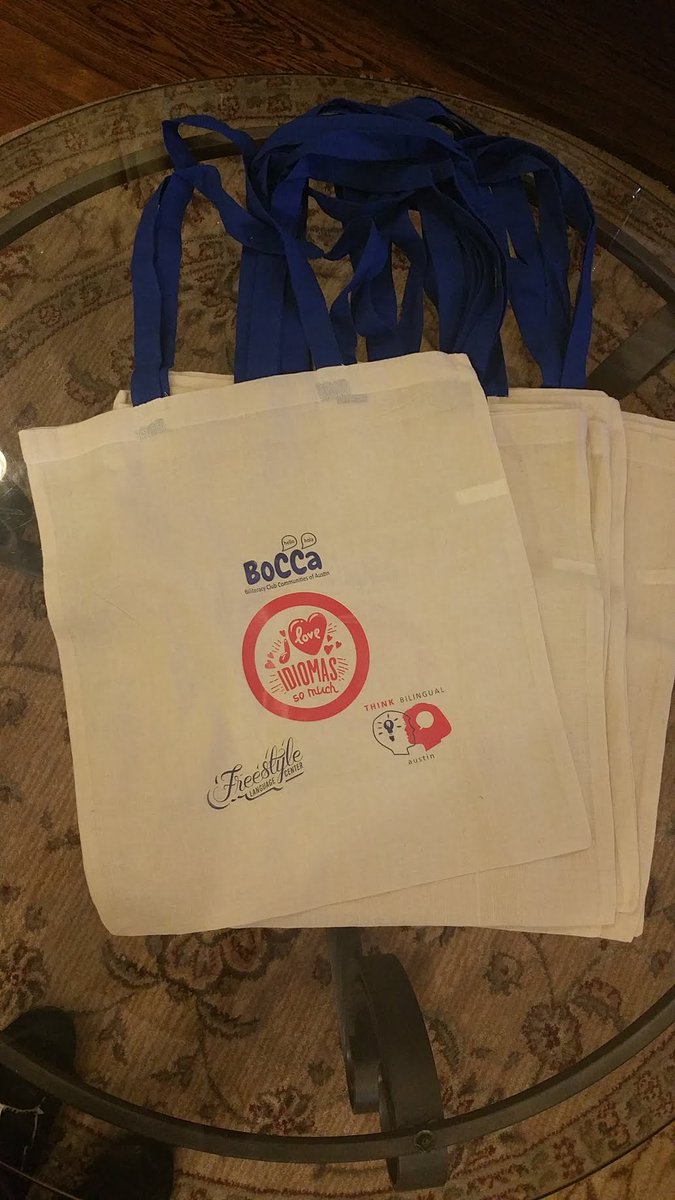 Get your free tote bag courtesy of @FLC_Austin at #ILoveIdiomasSoMuch festival!  Tomorrow Feb 16th from 1-4pm at the AISD PAC!  Festival details at thinkbilingual.org