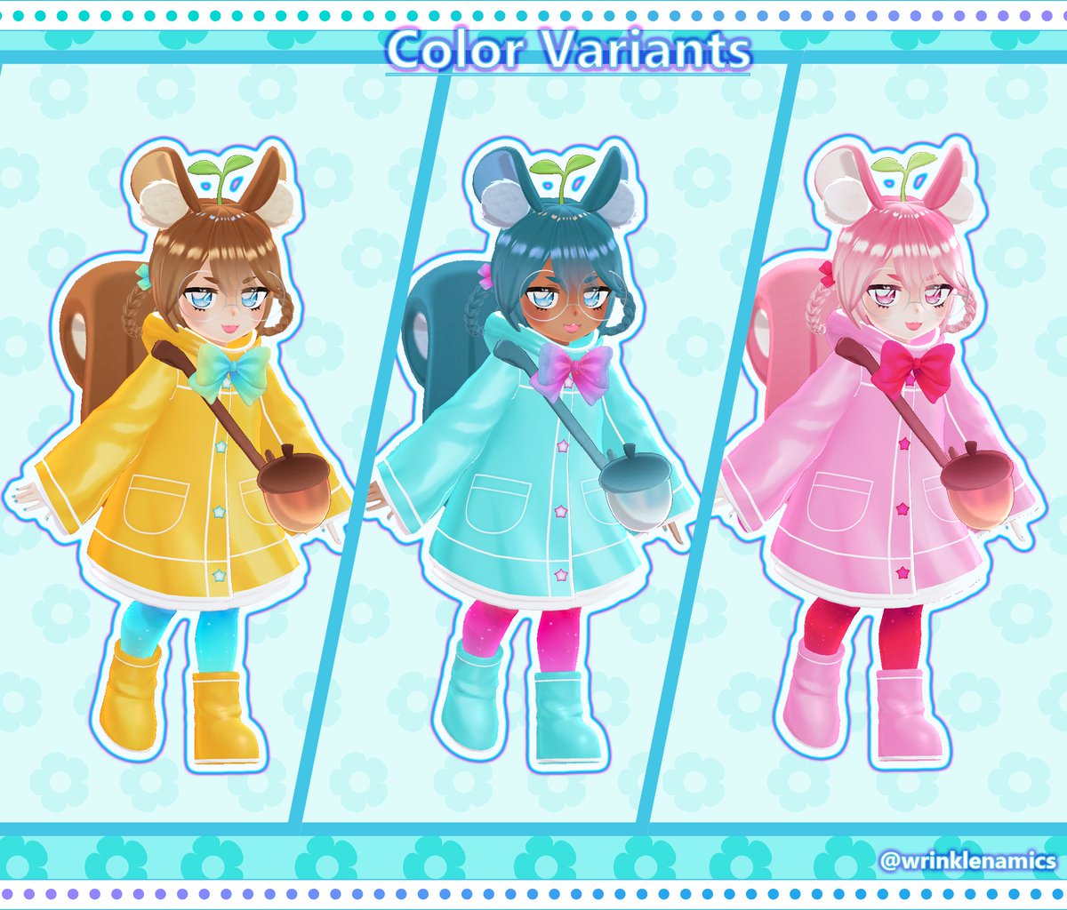 wrinklenamics's tweet photo. Tama's color variants and expressions!! The textures are seperated by clothing, face/skin, and hair, so feel free to mix and match, and edit the textures however you like as well! 🎀
More info for this avi on my booth page:
https://t.co/o9CSr5047v

#VRChat #booth_pm #unity3d https://t.co/sytuc6ihQK