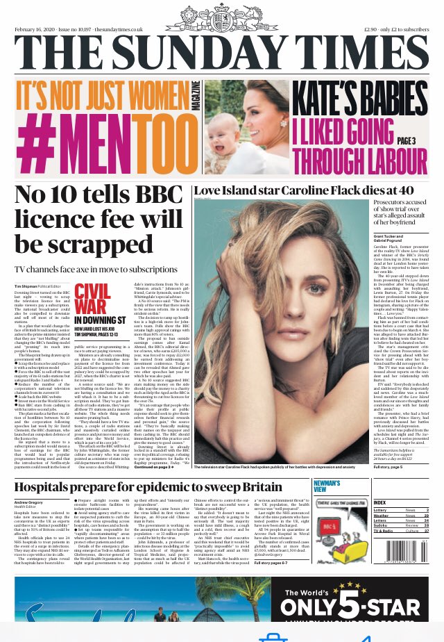 MsHelicat's tweet photo. SUNDAY TIMES: No 10 tells BBC licence fee will be scrapped https://t.co/WPuBwAk3Wy