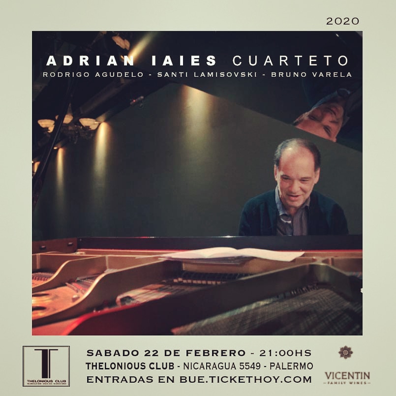 Adrián Iaies Cuarteto. Por entradas agotadas el 18 de enero pasado, nueva fecha! <a href="/ClubThelonious/">Thelonious Club</a>. 22 de febrero 21 horas. Entradas: bue.tickethoy.com
@comoperromalo <a href="/AnimalesdelJazz/">Animales del Jazz</a> <a href="/argentjazz/">argentjazz</a> <a href="/elderivario/">el derivario</a> <a href="/SobreBUE/">sobreBUE</a> <a href="/BAENegocios/">BAE Negocios</a> <a href="/RollingStoneAr/">RollingStoneAr</a> <a href="/tiempoarg/">Tiempo Argentino</a> @jazzandcash