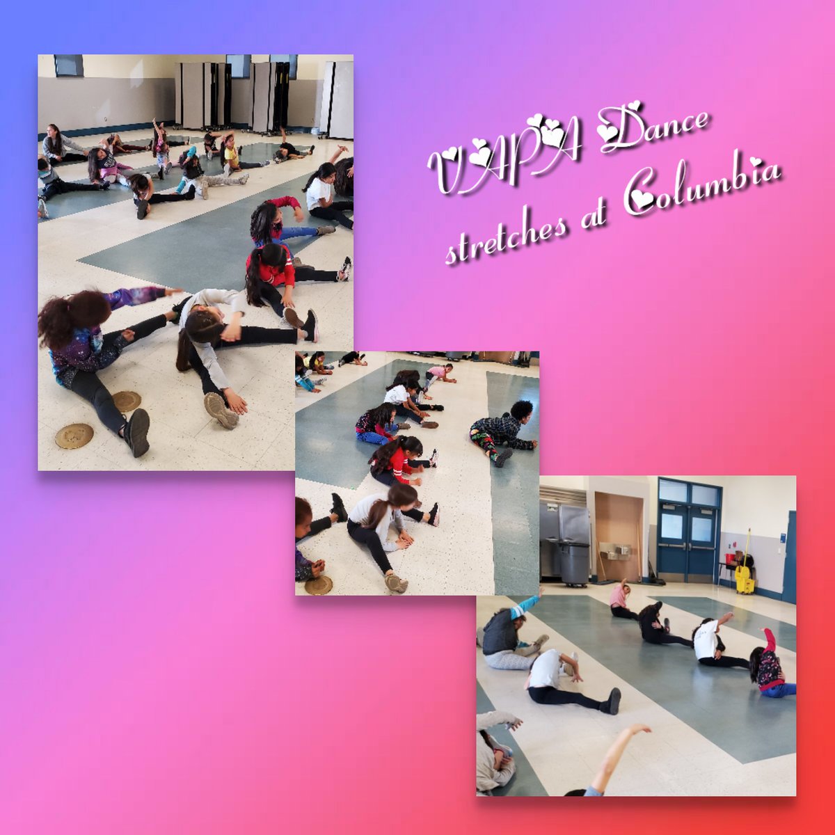 Important stretching before getting into the groove in Columbia's VAPA Dance <a href="/ShawnessyWatts/">Shawnessy Watts</a> <a href="/leti_lmarquez/">Leticia Marquez</a> <a href="/Columbia_VVUSD/">Columbia Elementary</a>