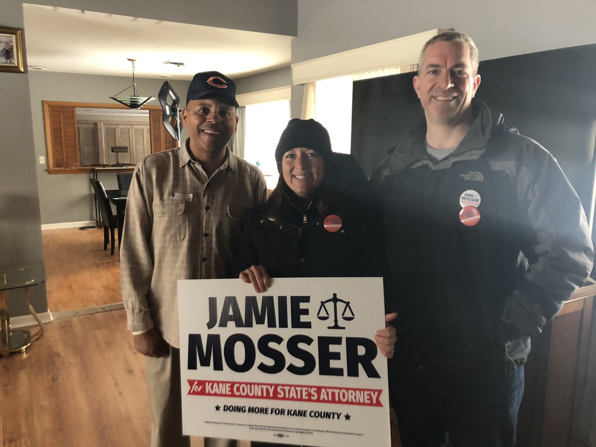 ForMosser's tweet photo. This voter invited us into his home. He has volunteerec for the Deferred Prosecution Program at the KCSAO under four SAs. I am proud to say I earned his vote and look forward to working with him when elected! Vote Mosser for State’s Attorney!
#mosserforkanecounty
#formosser https://t.co/0XcBNJT9rm