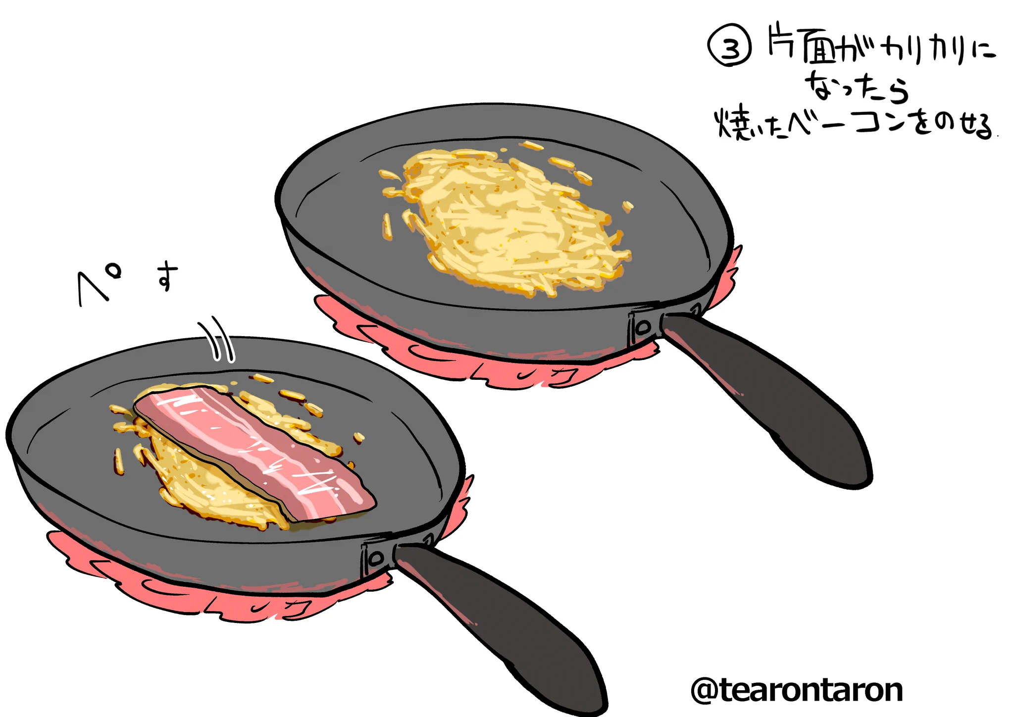 簡単だけど美味い！餅にベーコンとチーズを焼いたやつを巻くだけで美味すぎwww