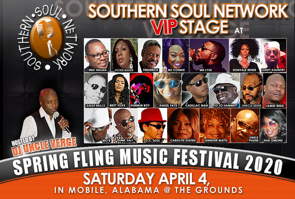 CassieJFox's tweet photo. #SouthernSoulNetwork #MackDaddyProductions Presents The BIG Spring Fling Music Fest 2020 in #MobileAL Saturday-April 4th #Variety #SoulBlues #SouthernSoul #RnB #GrownFolks #GoodTime #SpringFling #VIPStage #Monile #Alabama #DeepSouthSoul #April https://t.co/bdBBs2YSRk