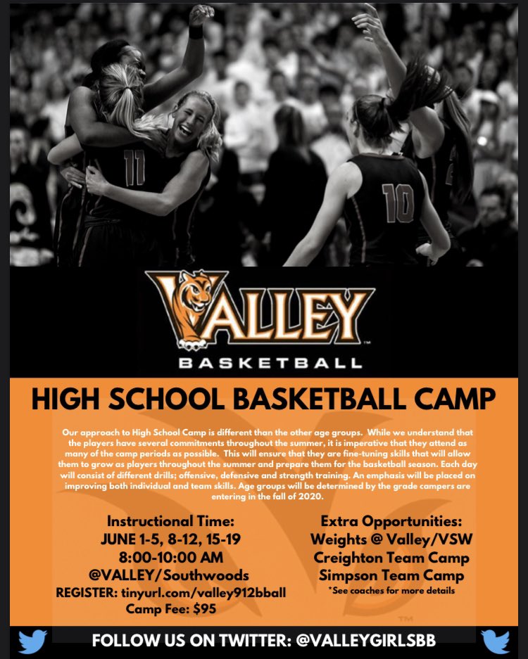 ValleyGirlsBB's tweet photo. 🐯 Basketball Summer Camps 🏀
https://t.co/atqDQFeN6y https://t.co/9REw0digHk