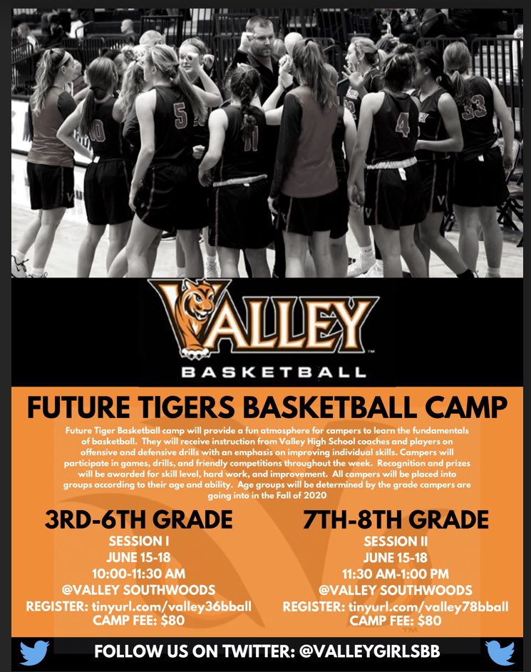 ValleyGirlsBB's tweet photo. 🐯 Basketball Summer Camps 🏀
https://t.co/atqDQFeN6y https://t.co/9REw0digHk