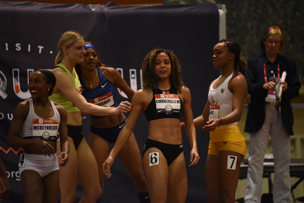 TrackTownUSA's tweet photo. A NEW STAR!
Gabriele Cunningham (@its_gabbii) breaks her PB, running 7.92 to become the women's 60m hurdles champion!!
#ToyotaUSATFIndoors https://t.co/eLAyKGGepY