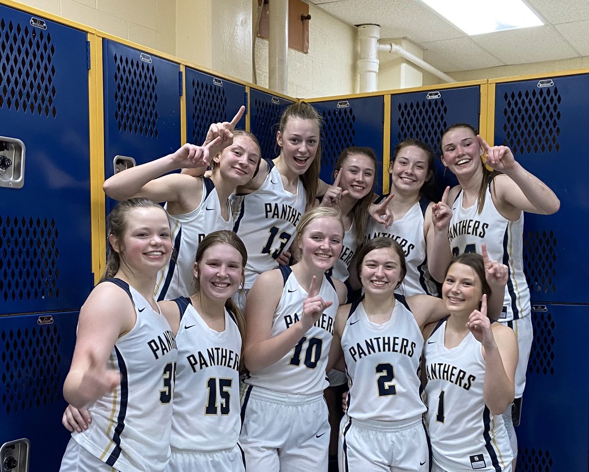 pburgbasketball's tweet photo. A grueling week of 3 MCL games ended on a sweet sweet note! (9-1) Regular Season MCL Champs! 🙌🏻     47 yrs since the last one at PHS! Happy for this group and proud of how hard they have worked! 🏀💙💛 Get well Ava! #moreworkahead #journey #Extra  @rsides22 https://t.co/TZ1OKMJP1u