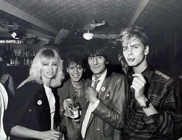 Happy birthday to Andy Taylor!   Jo & Ronnie Wood, John Taylor 