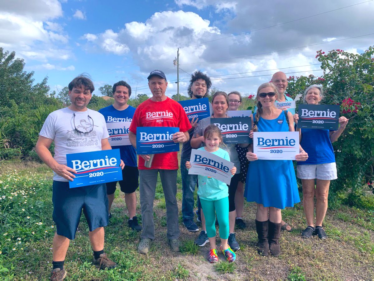 FL4Bernie2020's tweet photo. Our canvassing crew for Lehigh Acres. Nearly half the volunteers today were over 55. Bernie is gaining traction in all demographics. #Boomers4Bernie #Bernie2020 #FloridaForBernie #KidsForBernie #NotMeUs https://t.co/Ir1GHZ3RC3