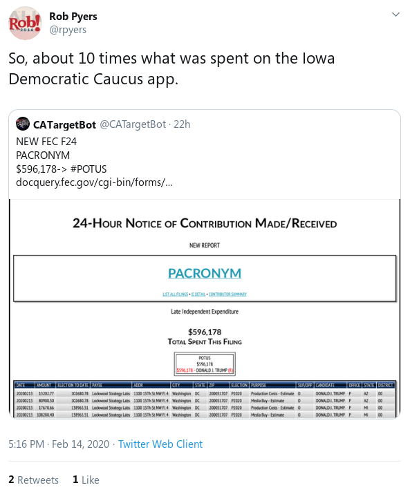 verycosmic's tweet photo. I made a lot of noise about #DNCApp in advance of the #IowaCaucusDisaster & was thanked w blocks & mass-reporting.
By all appearances, the #NVCaucus will be even more of a disaster. This is so self-evident, I don't even need to warn you. My suggestion: #RefundActBlueNoMatterWho. https://t.co/x4aUHG0Nvu