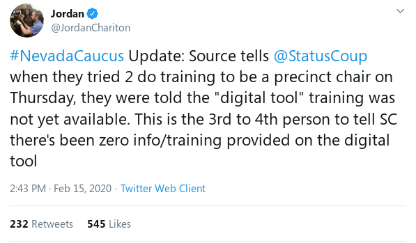 verycosmic's tweet photo. I made a lot of noise about #DNCApp in advance of the #IowaCaucusDisaster & was thanked w blocks & mass-reporting.
By all appearances, the #NVCaucus will be even more of a disaster. This is so self-evident, I don't even need to warn you. My suggestion: #RefundActBlueNoMatterWho. https://t.co/x4aUHG0Nvu