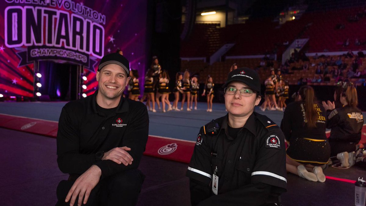 SJA_KW's tweet photo. SJA Medical First Responders have been enjoying the #cheerevolution Ontario cheerleading competition this weekend! Keep up the hard work and don’t hesitate to stop by the first aid room if you need any help! https://t.co/jQFuxV19Vb