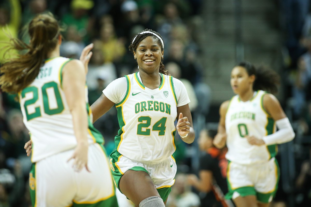 OregonWBB's tweet photo. During their 11-𝒈𝒂𝒎𝒆 𝒘𝒊𝒏 𝒔𝒕𝒓𝒆𝒂𝒌, the Ducks have...

🏀 beaten 8 top-25 teams
🏀 beaten 5 top-10 teams
🏀 outscored opponents by 25.5 PPG
🏀 outscored top-25 teams by 19.5 PPG
🏀 outscored top-10 teams by 17.0 PPG
🏀 gone 6-0 on the road

#GoDucks | @ncaawbb https://t.co/J7IMXSNdIh