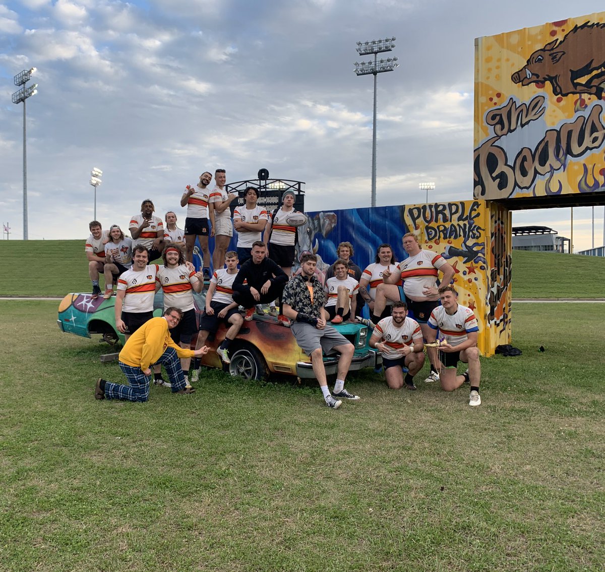 PSURugbyClub's tweet photo. GORILLAHEAD IS COMING HOME AS THE MARDI GRAS TOURNAMENT CHAMPIONS!! https://t.co/VNPgo7c9Kx