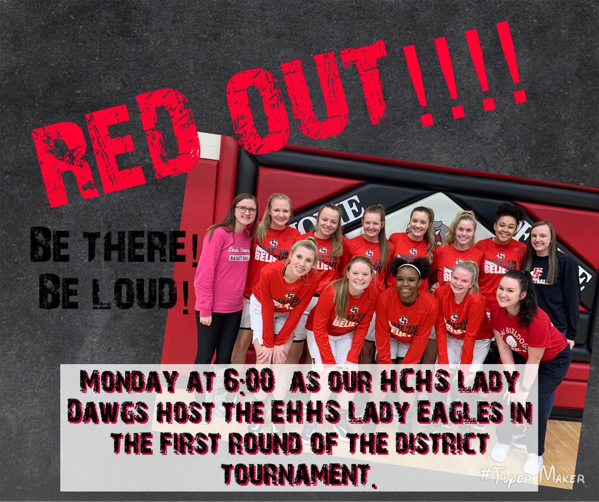 Come out and support the Lady Bulldogs Monday night 6:00 as they host East Hickman in the District Tournament!!  Tickets for everyone is $6. Wear your red HCHS fans!! <a href="/HickmanCoFCA/">FCA HCHS</a> @thehickmanite <a href="/HCHSPrideSpirit/">HCHS Pride and Spirit</a> <a href="/Lady_Dawgs/">HCHS Lady Dawgs</a> <a href="/DawgsBball/">HCHS Basketball</a> <a href="/emg812/">Michelle Gilbert</a>