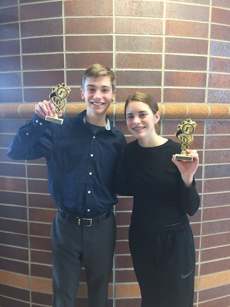 @connorjosephm and @jada_erck “drive it home” with 1st place in Play Acting! @FortAtkinson