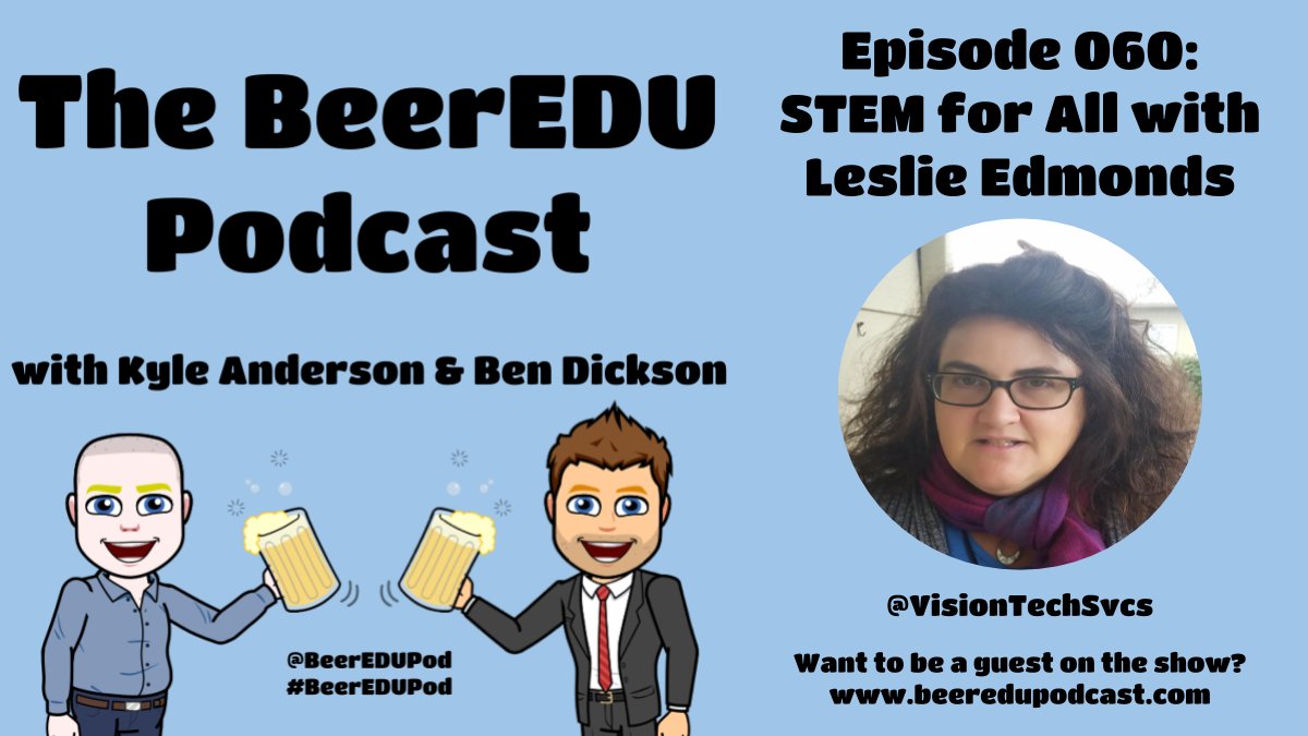 Check out Episode 060: STEM for All with <a href="/VisionTechSvcs/">Leslie Edmonds</a> on Apple! Listen, subscribe, and leave us a review!  

podcasts.apple.com/us/podcast/epi…

#wearecue #caedchat #nvedchat #teachnvchat #cuechat #cvtechtalk #ditchbook #globalsped #edumatch #eduducttape #punkrockclassrooms #edtec #tlap