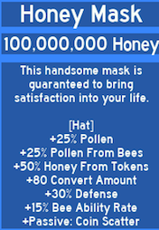 roblox bee swarm simulator honey mask