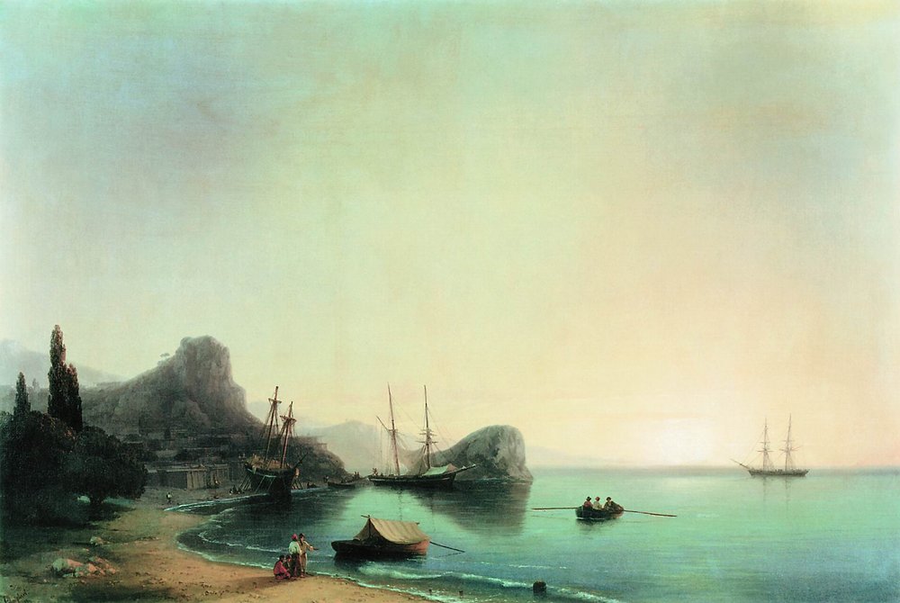 Apparently, I need to add to my "Ivan Aivazovsky anti twitter craziness thread." Well, here's some calm with "Italian Landscape"