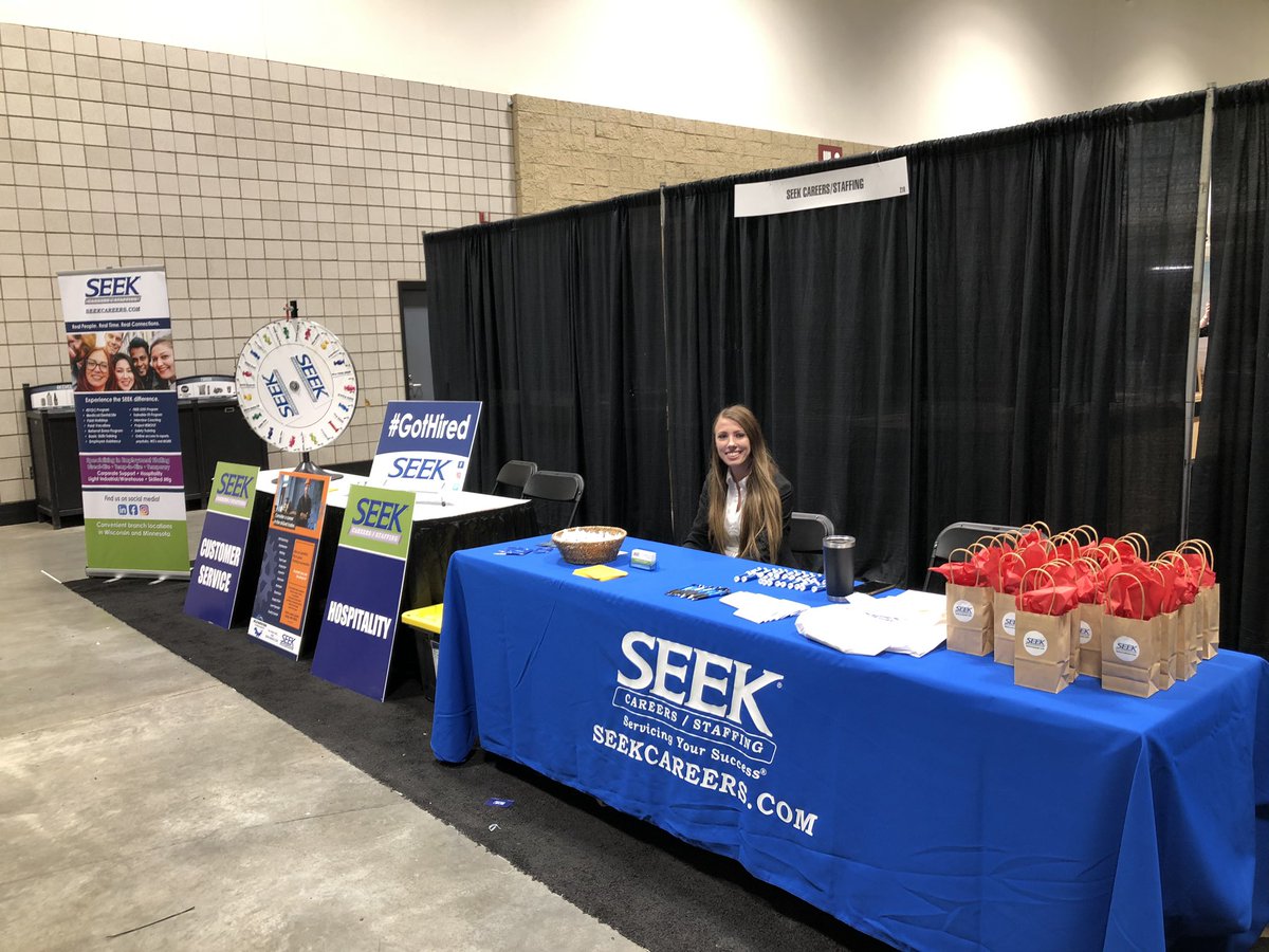 Seeking a new career? Stop by the <a href="/JobsAtSEEK/">SEEKCareers/Staffing</a> booth and learn of the many job opportunities available.
