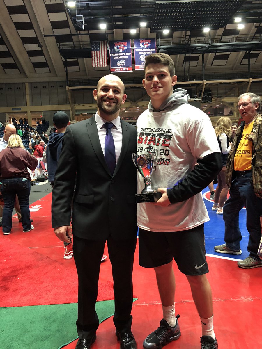 Caleb Waddell wins his 2nd State Title 16-2!!! Dominant win for an awesome young man! #GilmerWrestling #Homegrown