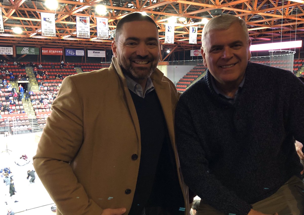 JosephAngelino's tweet photo. A thousand people at the #BroomeCo Arena and Kendall and I bump into Senator @fredakshar & Jess. Both here to see the state’s best wrestlers, right @NORWICHWRESTLE ? https://t.co/TwCIDglhPR